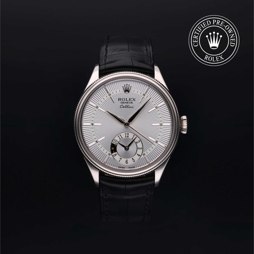 Rolex Certified Pre-owned Cellini M50529-0006 front on black background