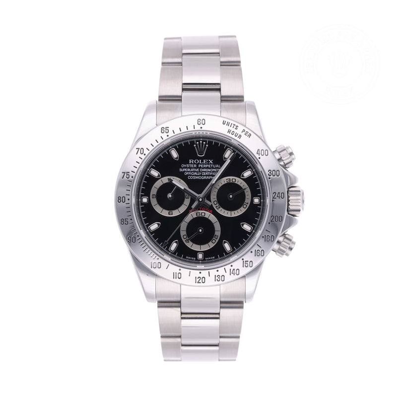 Rolex Certified Pre-owned Daytona M116520-0009 front on white background