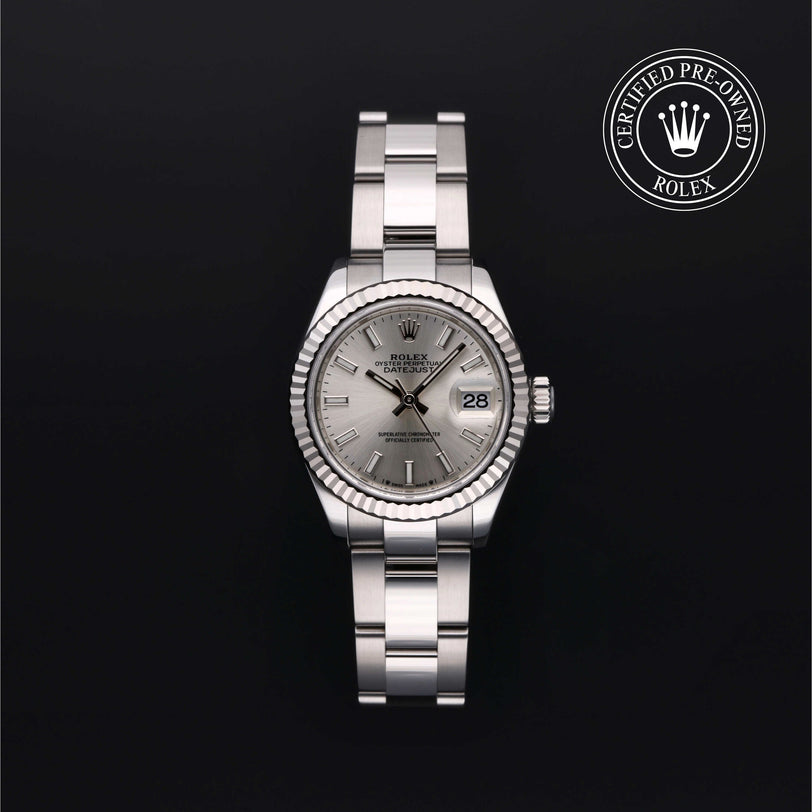 Rolex Certified Pre-owned Lady Datejust M279174-0006 front on black background