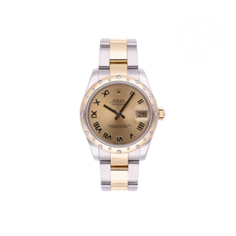 Rolex Certified Pre-owned Lady Datejust M178343-0005 front on white background