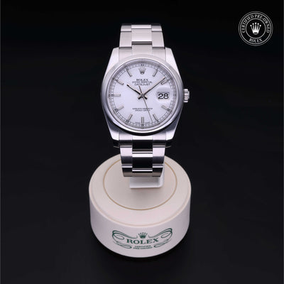 Rolex Certified Pre-owned Datejust M116200-0058 front on black background