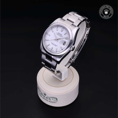 Rolex Certified Pre-owned Datejust M116200-0058 front on black background