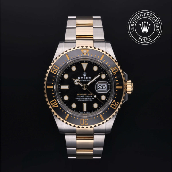 Rolex Certified Pre-owned Sea-Dweller M126603-0001 front on black background