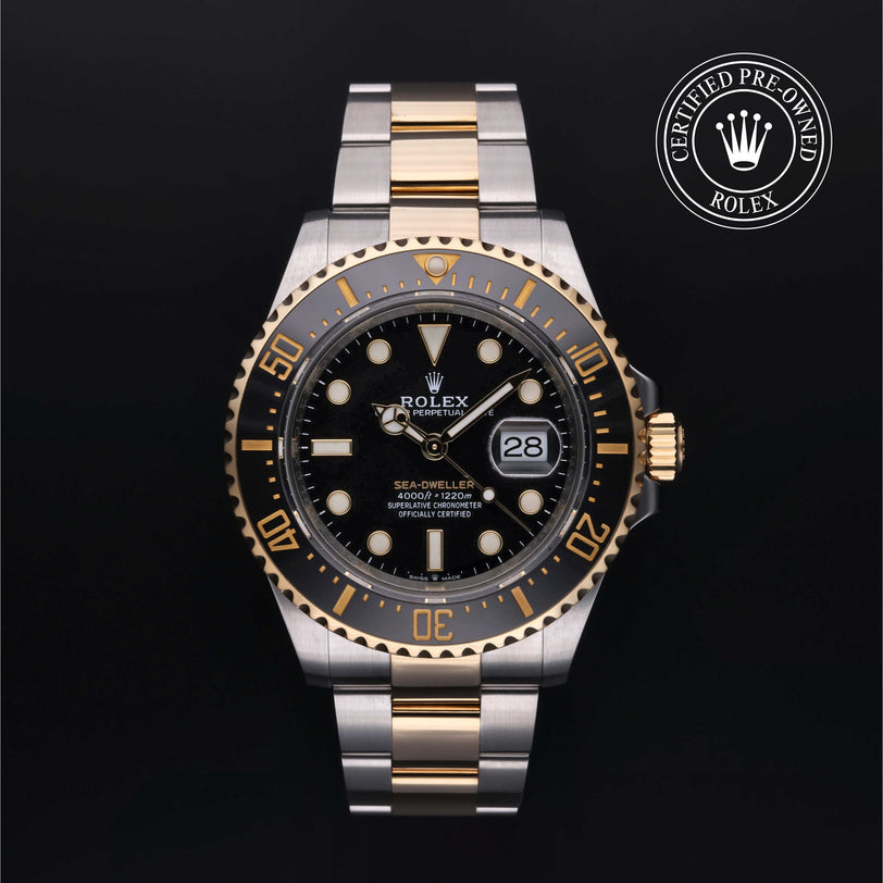 Rolex Certified Pre-owned Sea-Dweller M126603-0001 front on black background