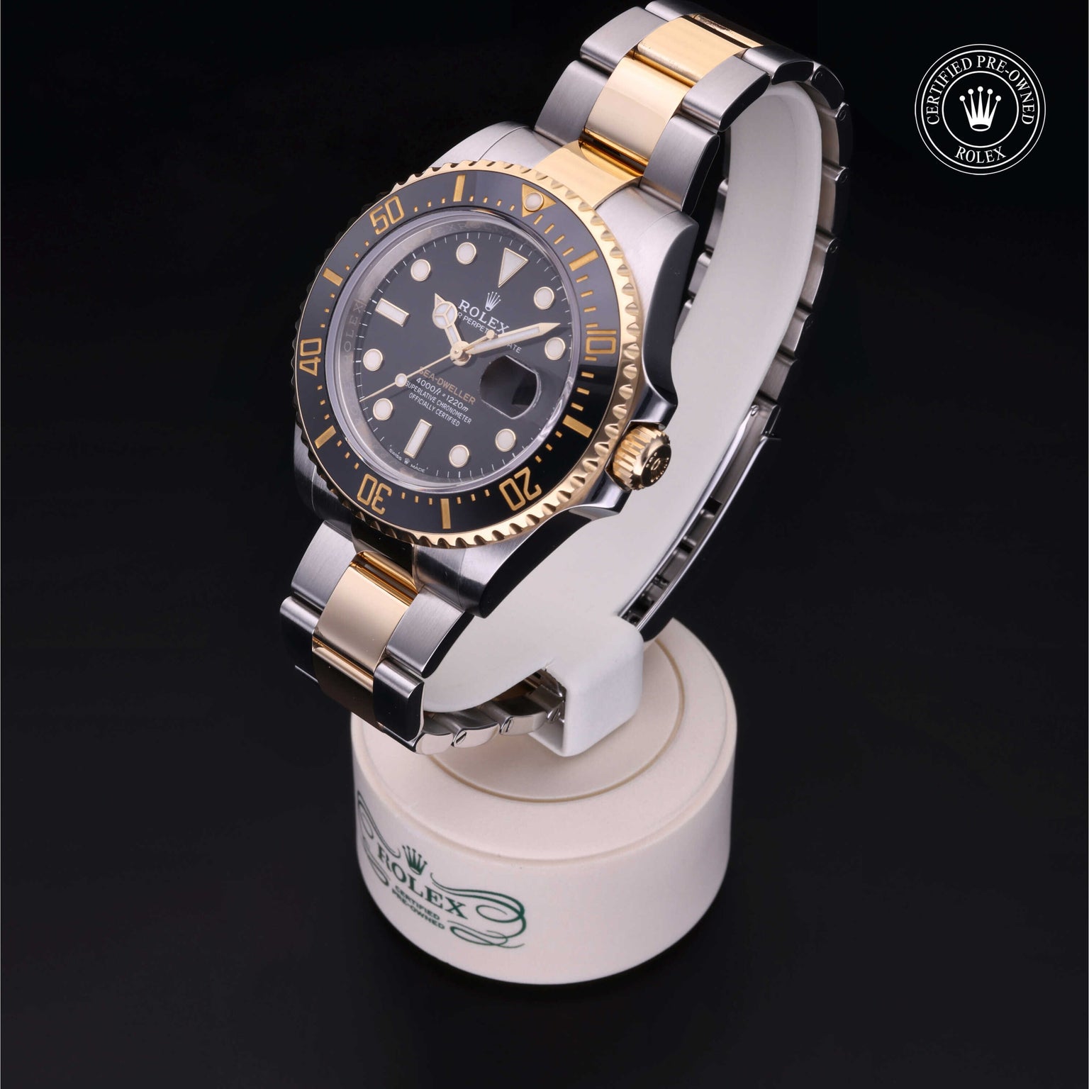 Rolex Certified Pre-owned Sea-Dweller M126603-0001 front on black background