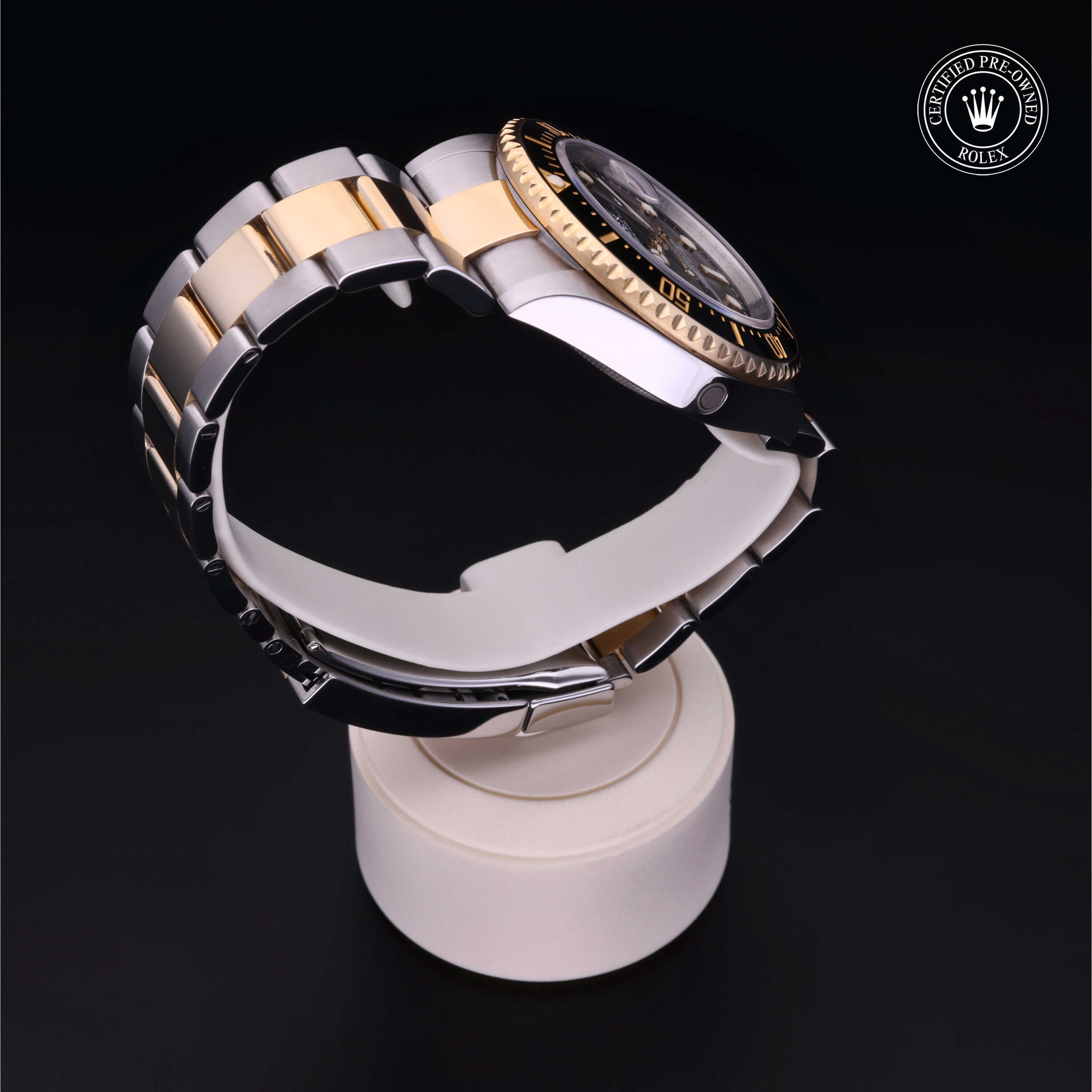 Rolex Certified Pre-owned Sea-Dweller M126603-0001 front on black background
