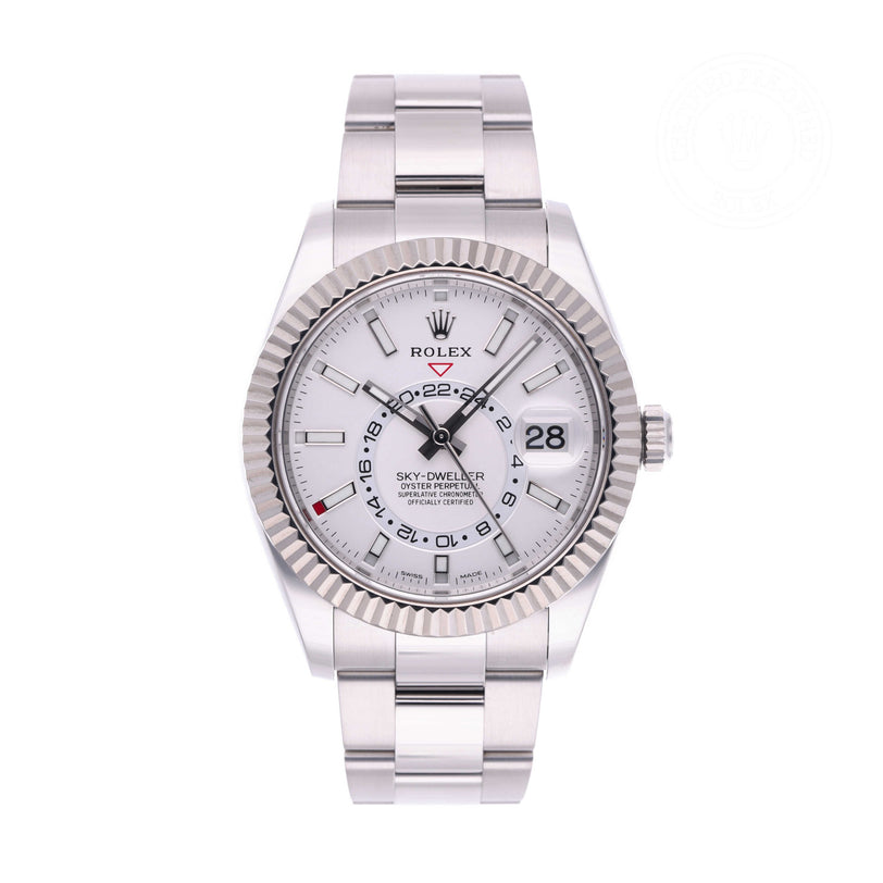 Rolex Certified Pre-owned Sky-Dweller M326934-0001 front on white background