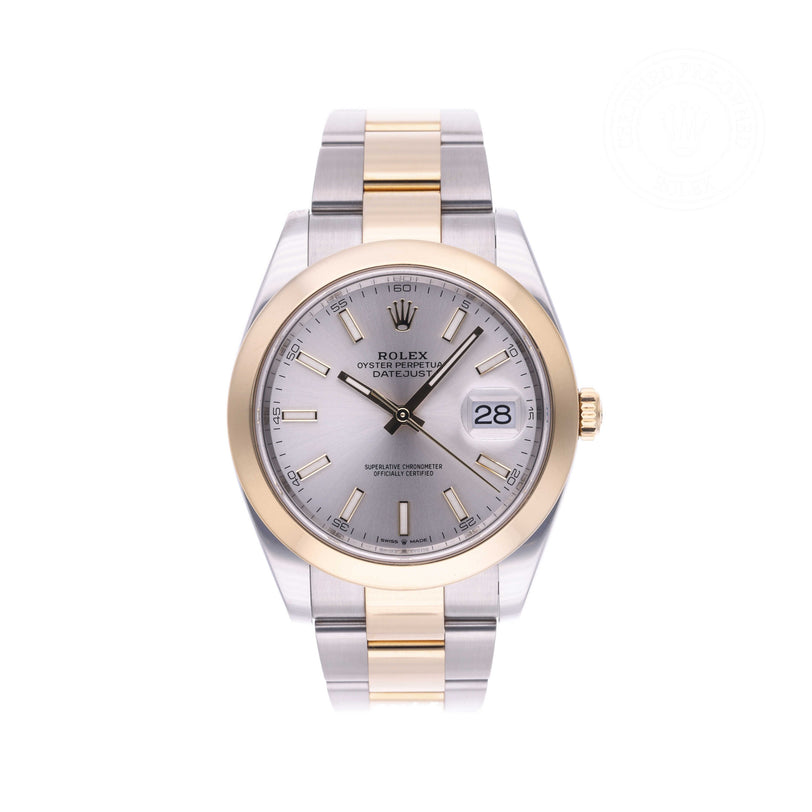 Rolex Certified Pre-owned Datejust M126303-0001 front on white background