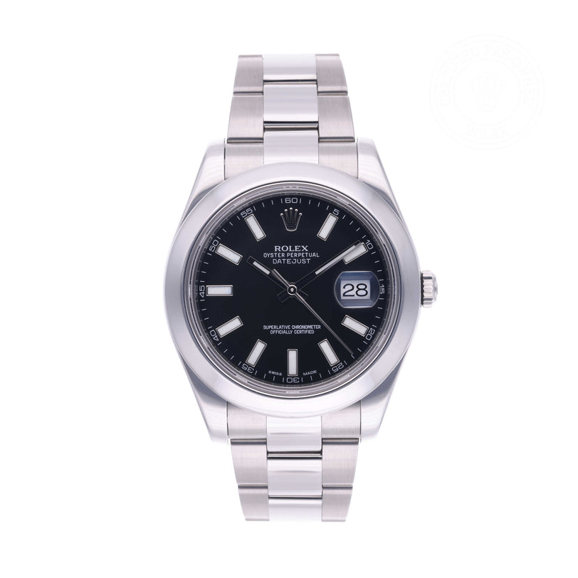 Rolex Certified Pre-owned Datejust M116300-0001 front on white background