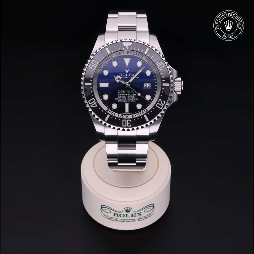 Rolex Certified Pre-owned Sea-Dweller M116660-0003 front on black background