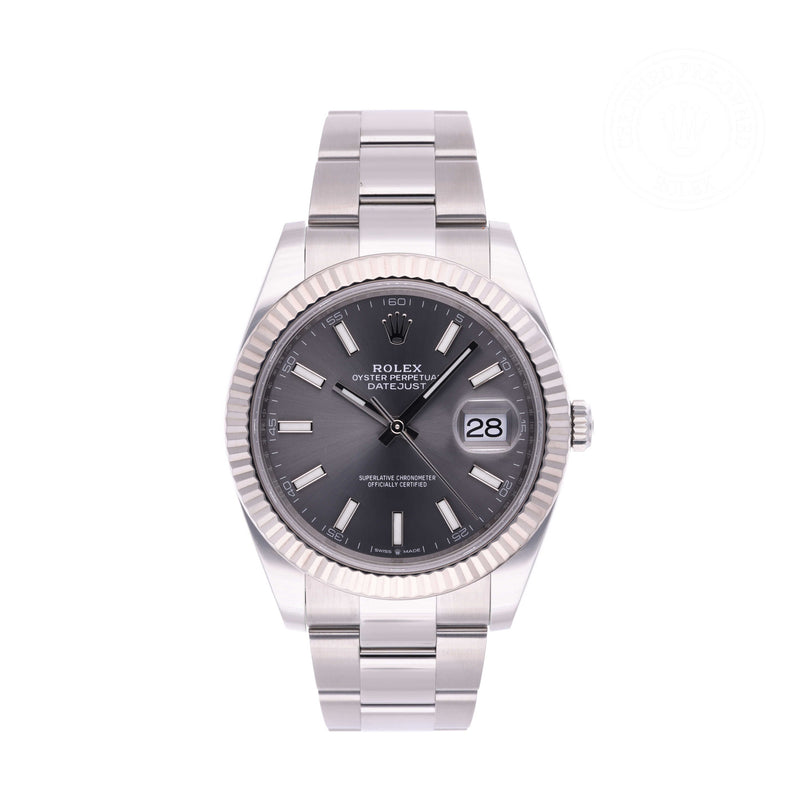 Rolex Certified Pre-owned Datejust M126334-0013 front on white background