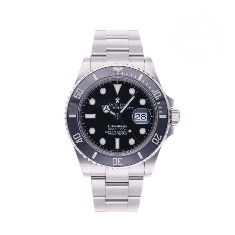 Rolex Certified Pre-owned Submariner M126610LN-0001 front on white background