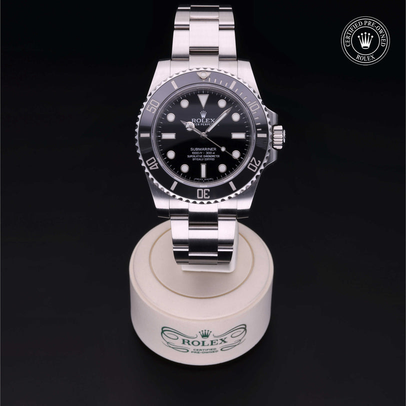 Rolex Certified Pre-owned Submariner M114060-0002 front on black background