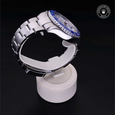 Rolex Certified Pre-owned Yacht-Master II M116680-0002 front on black background