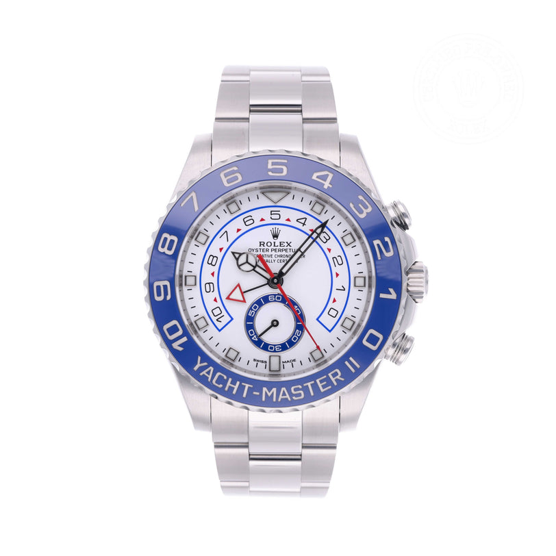 Rolex Certified Pre-owned Yacht-Master II M116680-0002 front on white background