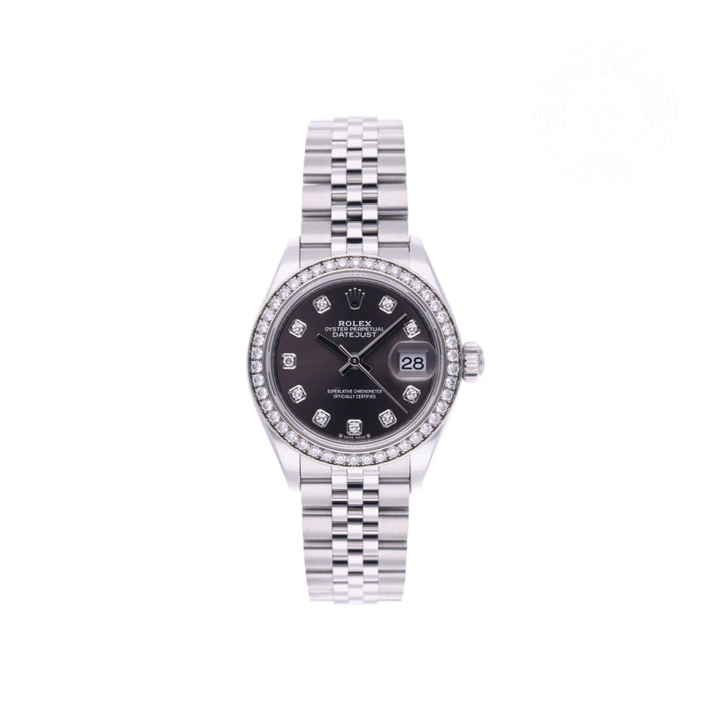 Rolex Certified Pre-owned Lady Datejust M279384RBR-0017 front on white background