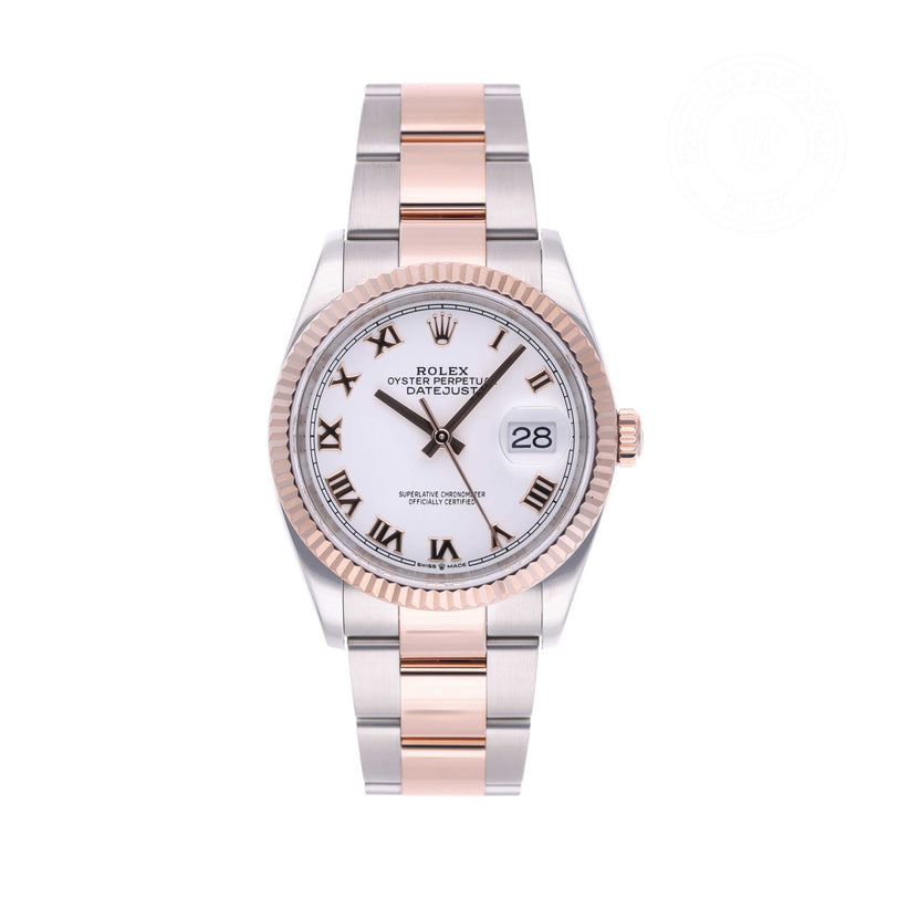 Rolex Certified Pre-owned Datejust M126231-0016 front on white background