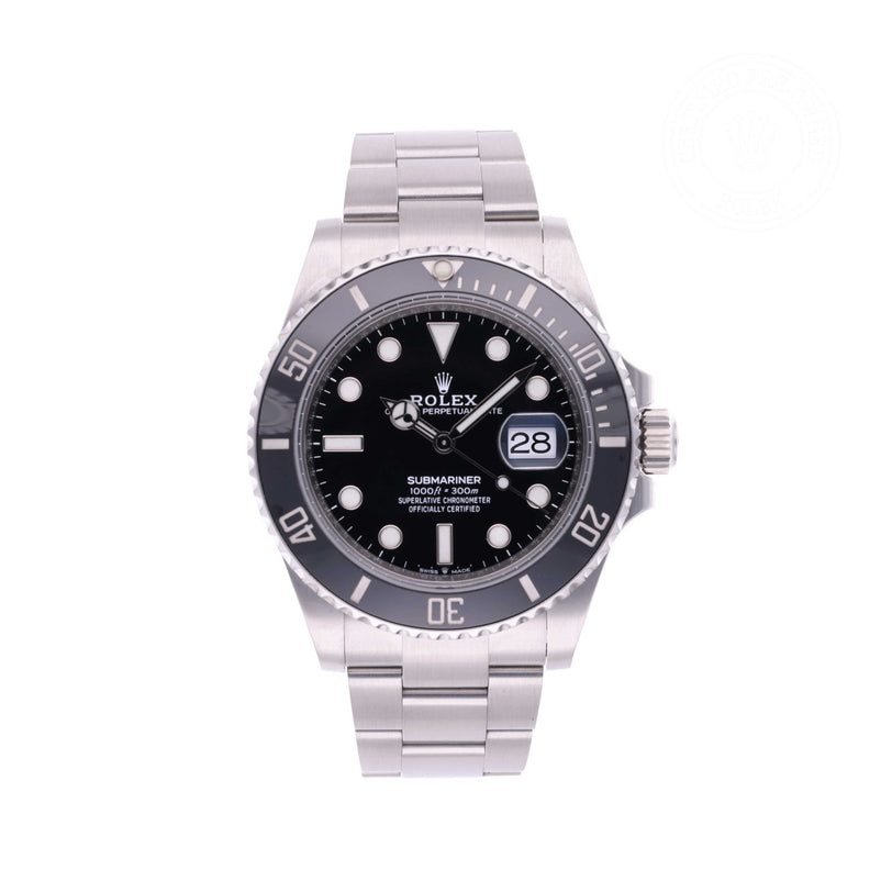 Rolex Certified Pre-owned Submariner M126610LN-0001 front on white background