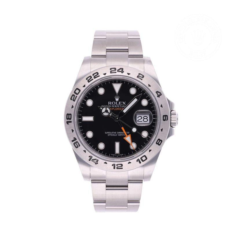 Rolex Certified Pre-owned Explorer M216570-0002 front on white background