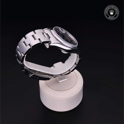 Rolex Certified Pre-owned Date M15200-0009 front on black background