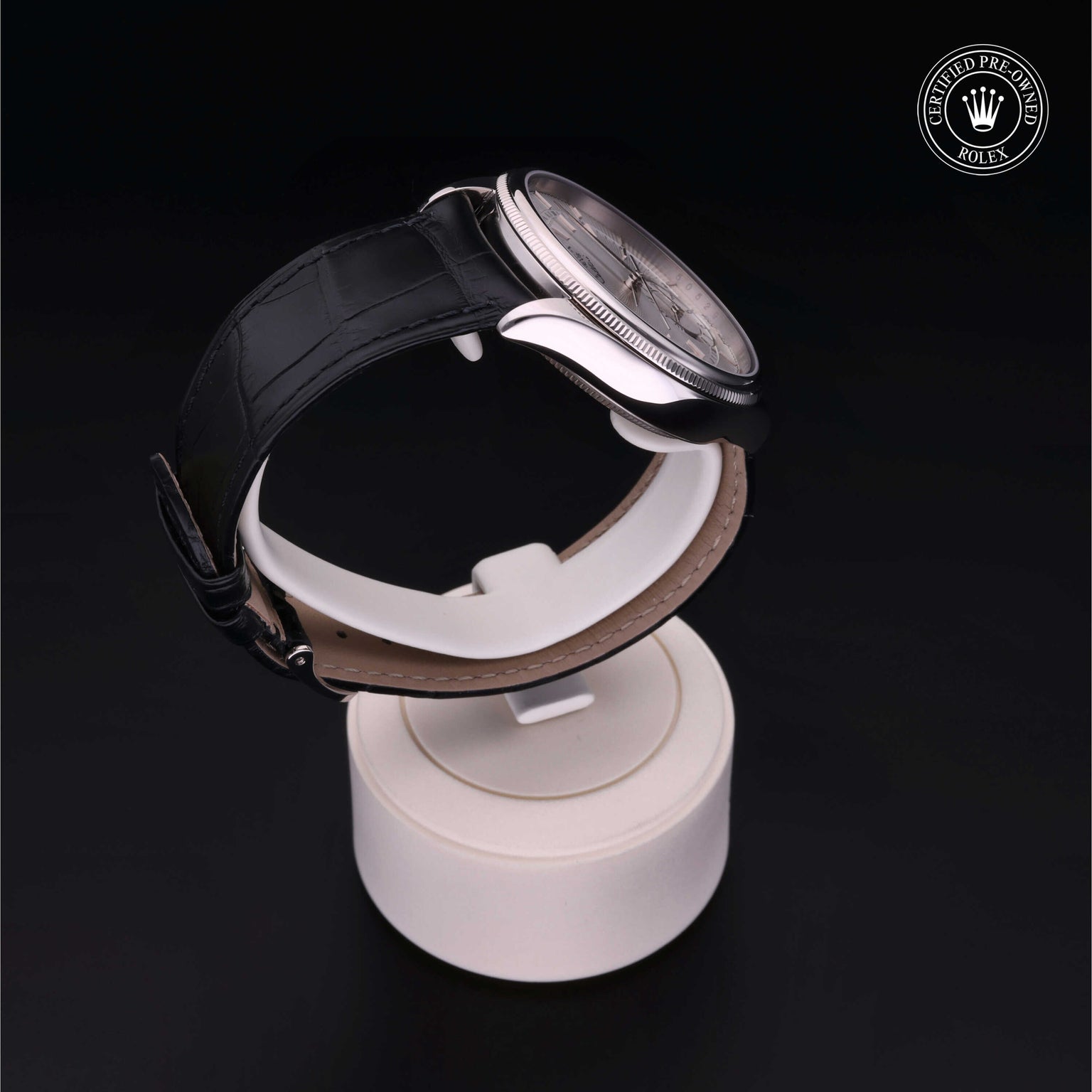 Rolex Certified Pre-owned Cellini M50529-0004 front on black background