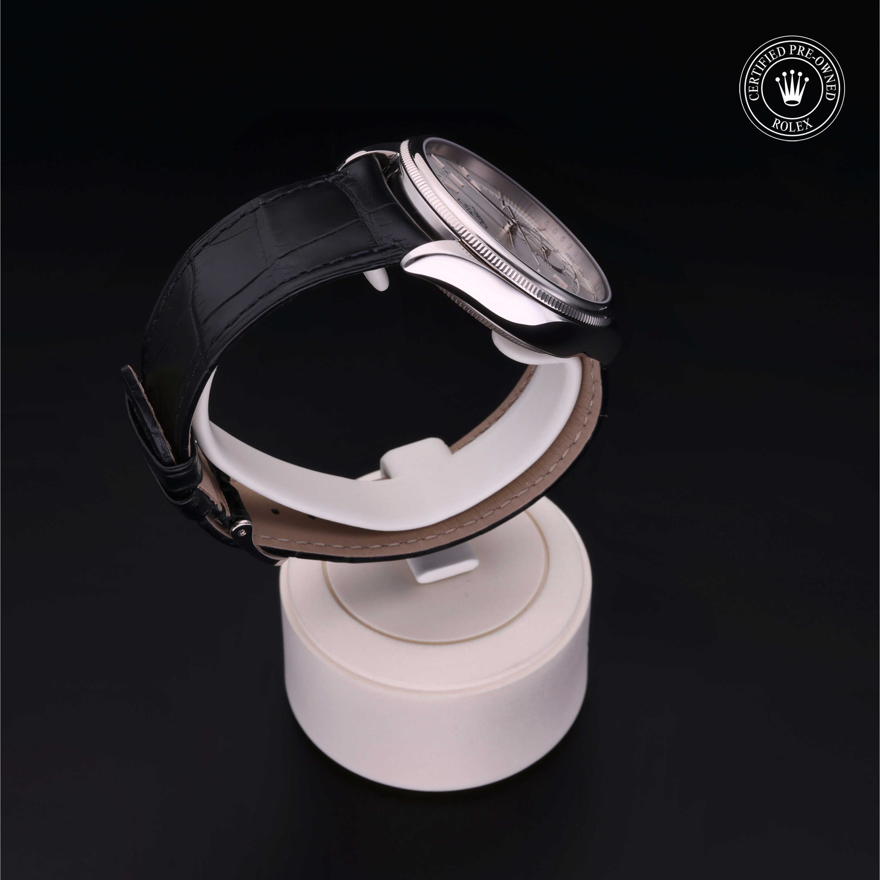Rolex Certified Pre-owned Cellini M50529-0004 front on black background