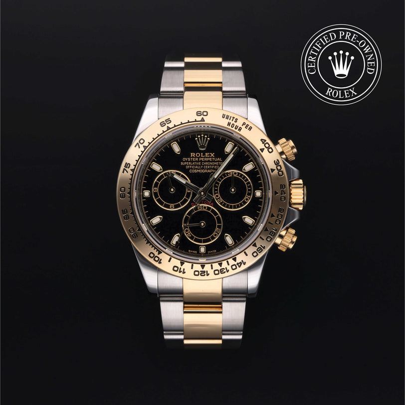 Rolex Certified Pre-owned Daytona M116503-0004 front on black background