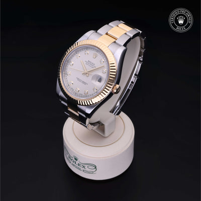 Rolex Certified Pre-owned Datejust M116333-0008 front on black background