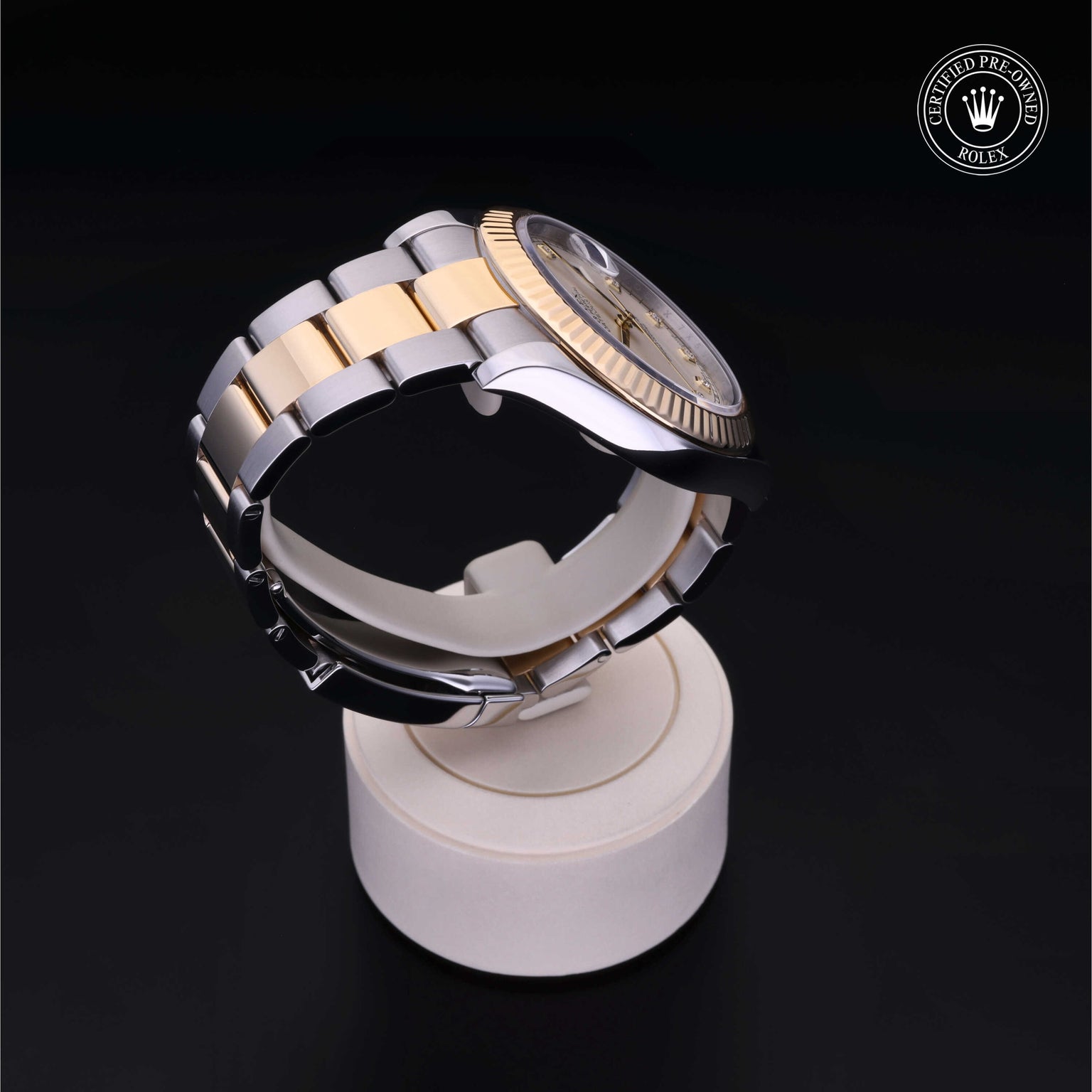 Rolex Certified Pre-owned Datejust M116333-0008 front on black background