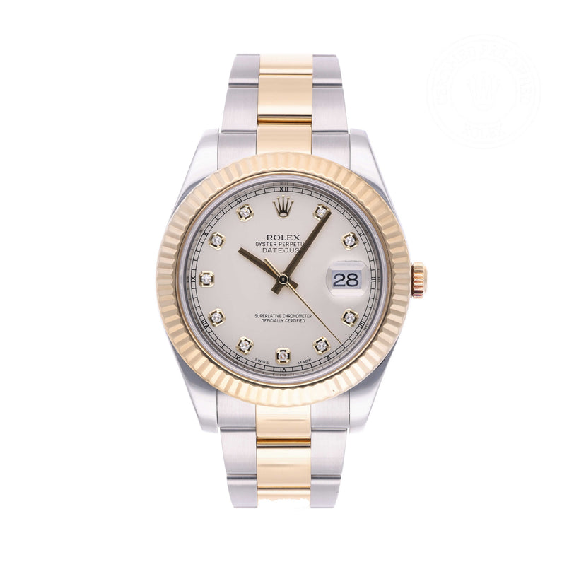 Rolex Certified Pre-owned Datejust M116333-0008 front on white background