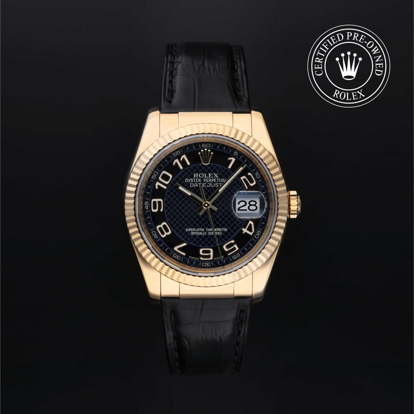 Rolex Certified Pre-owned Datejust M116138-0222 front on black background