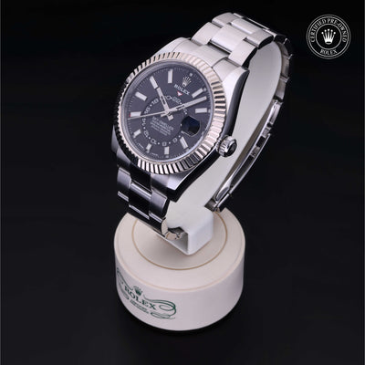 Rolex Certified Pre-owned Sky-Dweller M326934-0005 front on black background