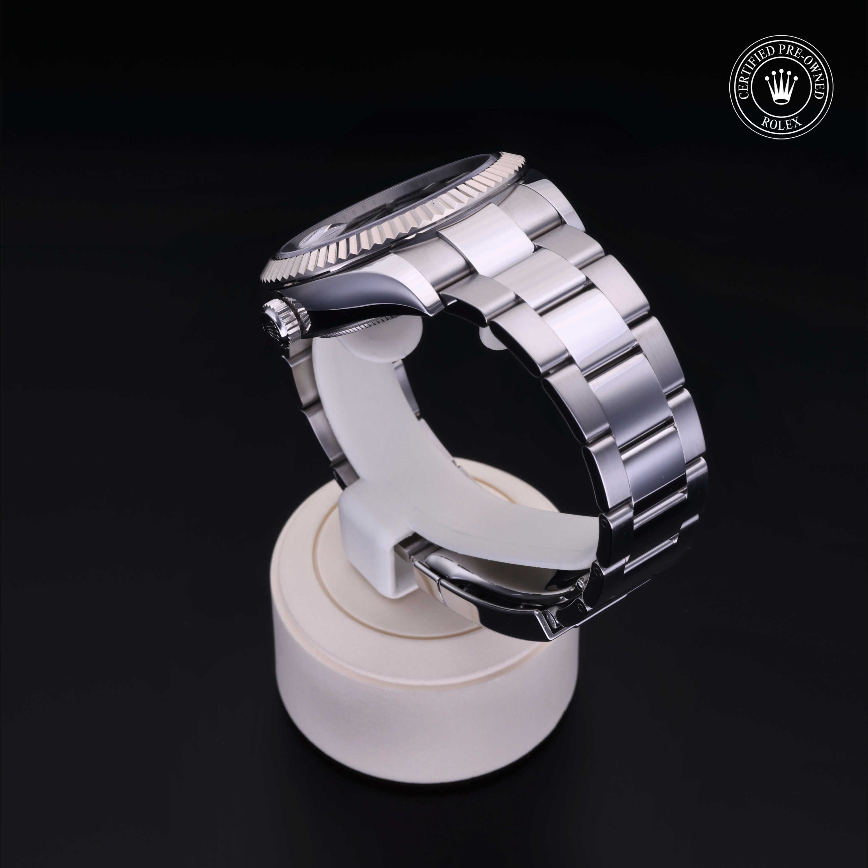 Rolex Certified Pre-owned Sky-Dweller M326934-0005 front on black background