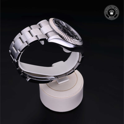 Rolex Certified Pre-owned Sky-Dweller M326934-0005 front on black background