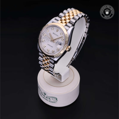 Rolex Certified Pre-owned Datejust M126233-0027 front on black background