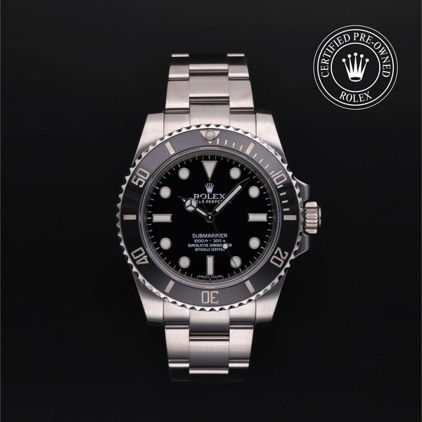 Rolex Certified Pre-owned Submariner M114060-0002 front on black background