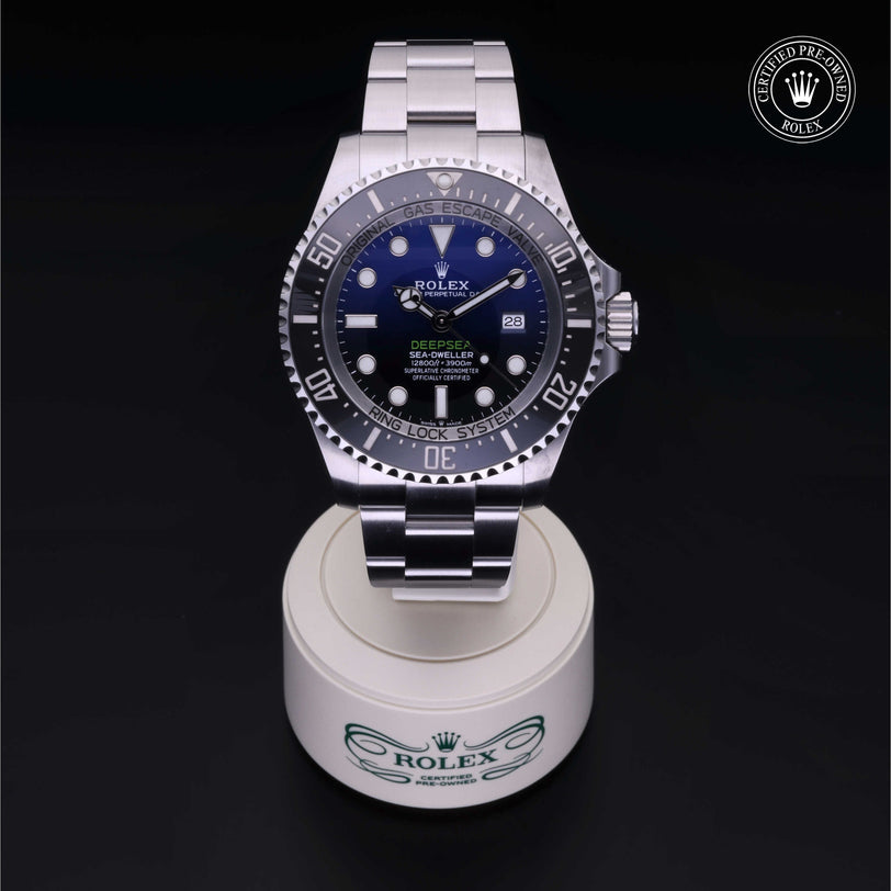 Rolex Certified Pre-owned Sea-Dweller M126660-0002 front on black background