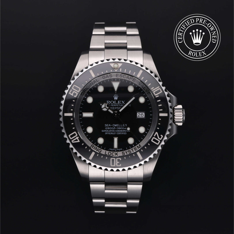 Rolex Certified Pre-owned Sea-Dweller M116660-0001 front on black background
