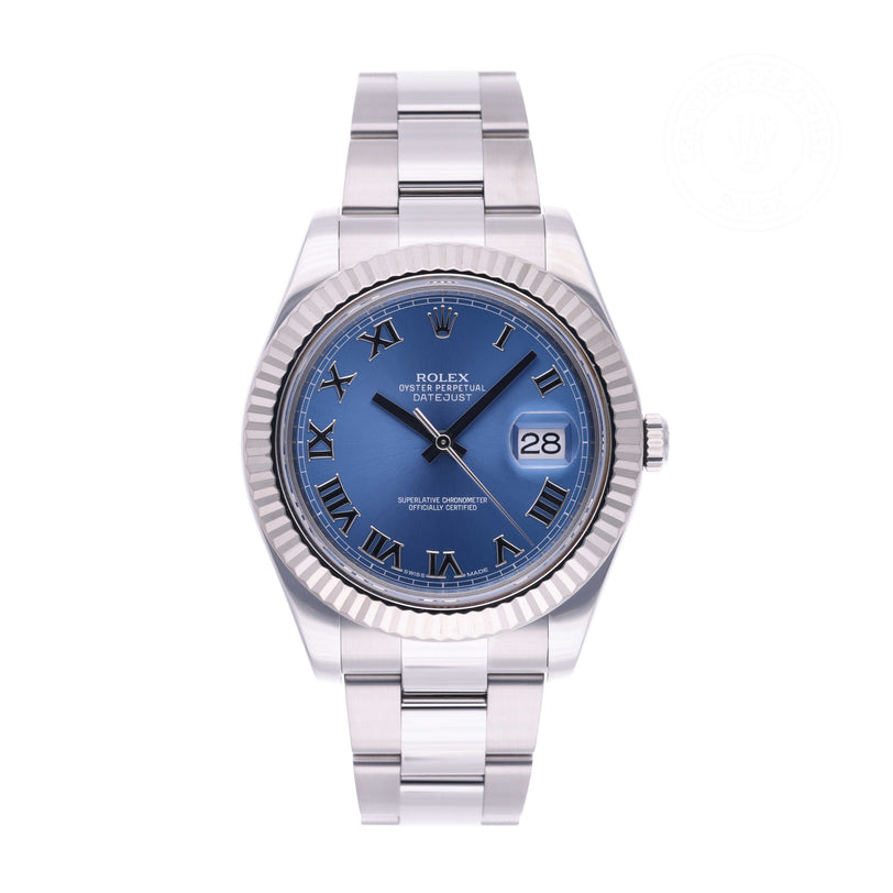 Rolex Certified Pre-owned Datejust M116334-0004 front on white background