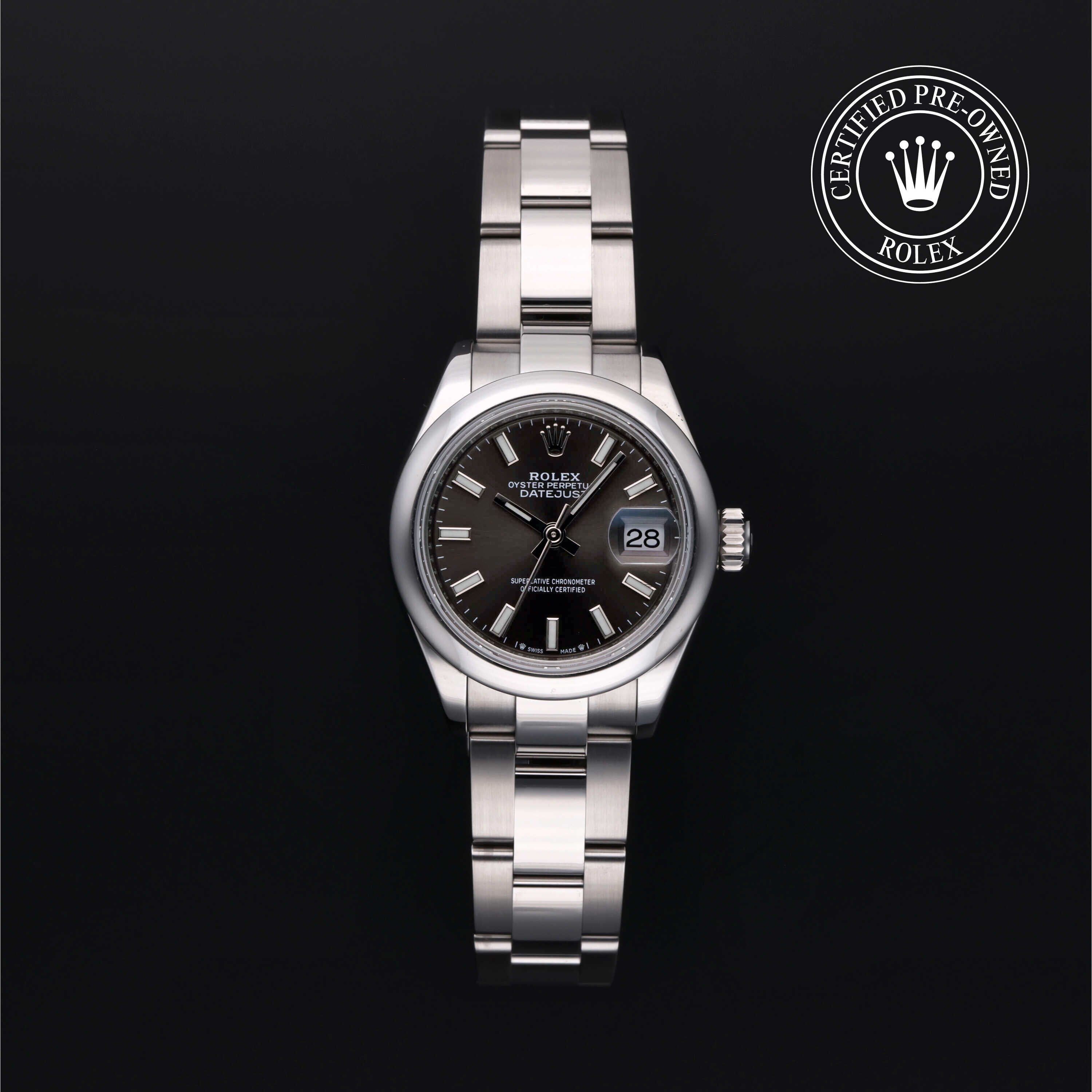 Rolex Certified Pre-owned Lady Datejust M279160-0010 front on black background