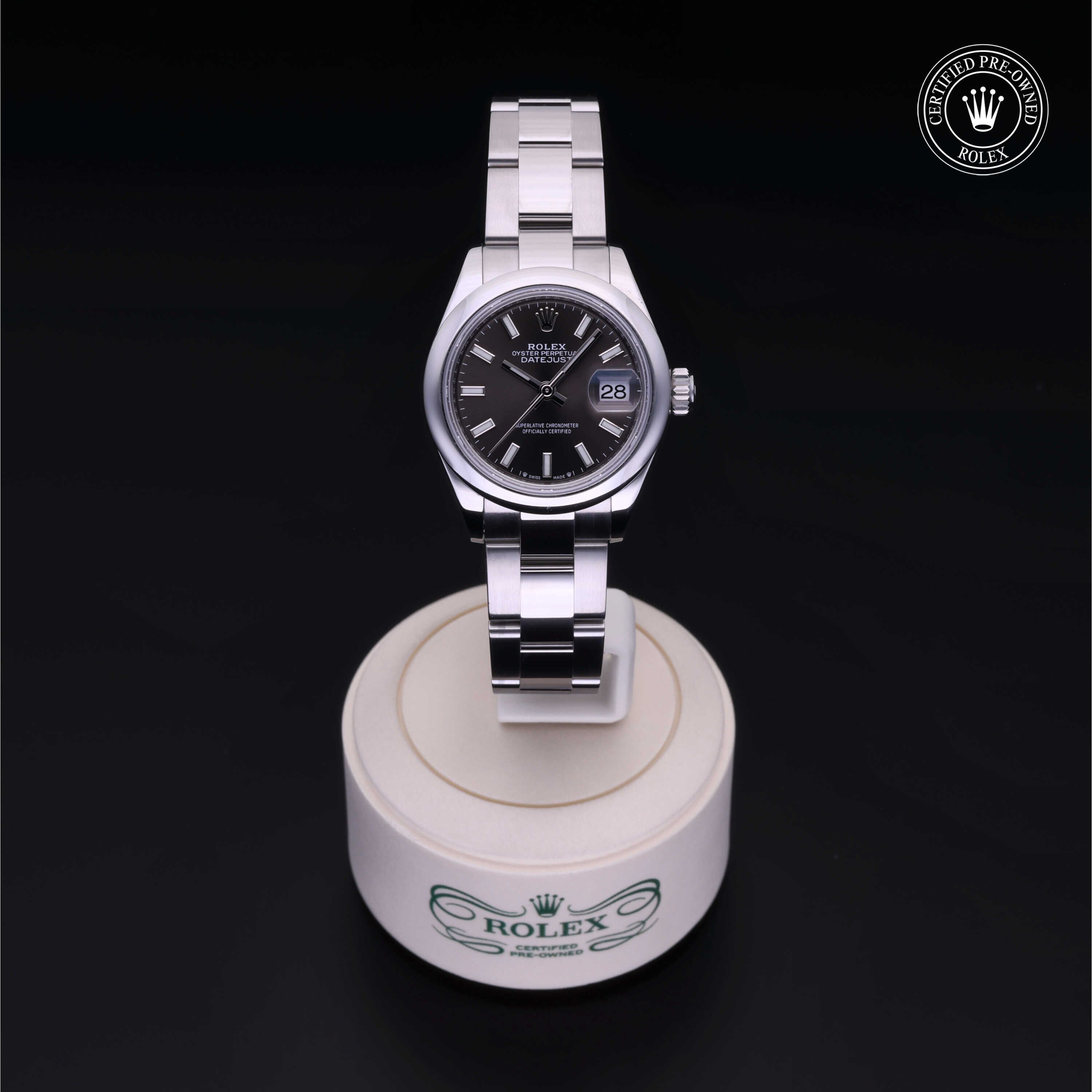 Rolex Certified Pre-owned Lady Datejust M279160-0010 front on black background