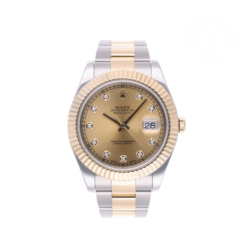 Rolex Certified Pre-owned Datejust M116333-0007 front on white background