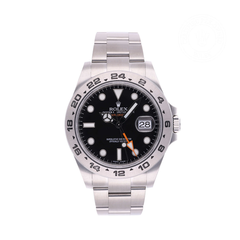 Rolex Certified Pre-owned Explorer M216570-0002 front on white background