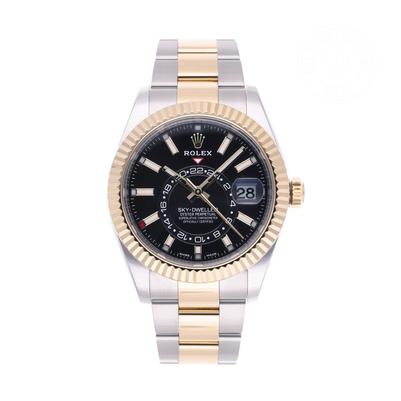 Rolex Certified Pre-owned Sky-Dweller M326933-0002 front on white background