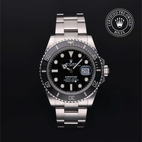 Rolex Certified Pre-owned Submariner M126610LN-0001 front on black background
