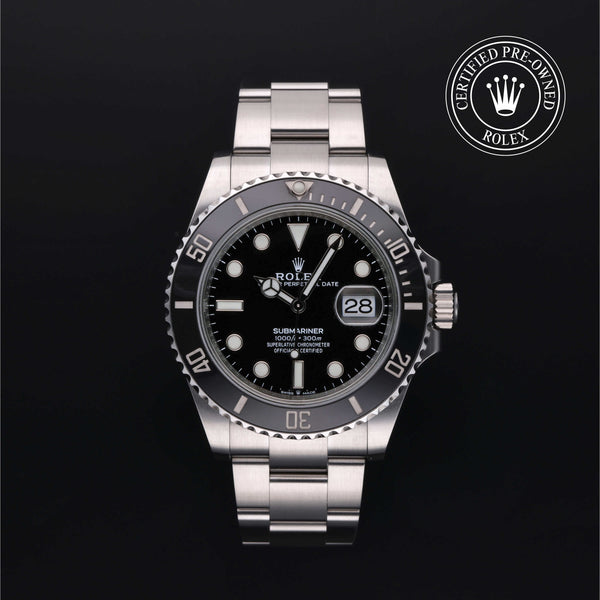 Rolex Certified Pre-owned Submariner M126610LN-0001 front on black background