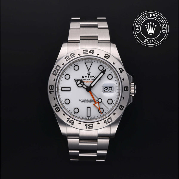 Rolex Certified Pre-owned Explorer M226570-0001 front on black background