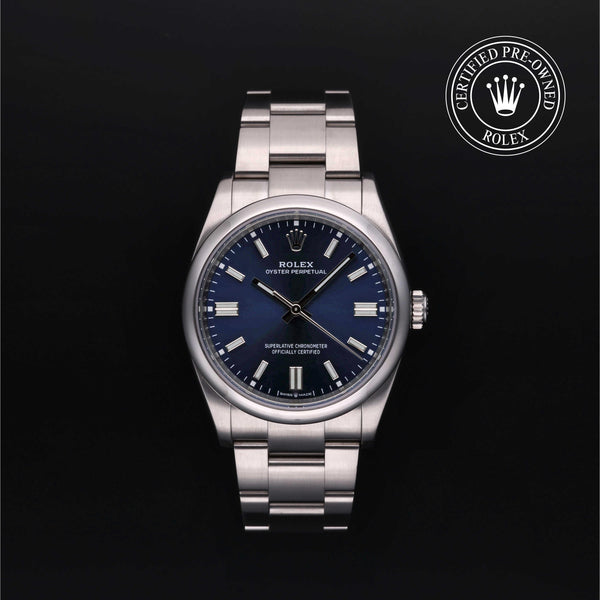 Rolex CPO Oyster Perpetual M126000 front on white background