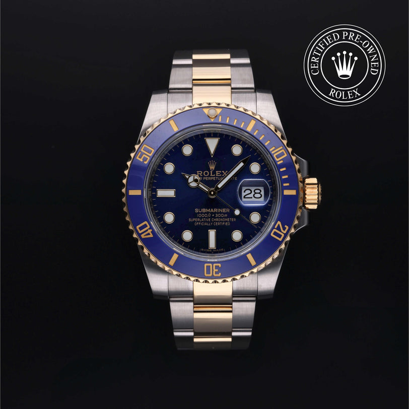 Rolex CPO Submariner M116613LB front on white background