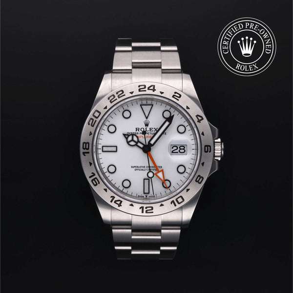 Rolex Certified Pre-owned Explorer M226570-0001 front on black background